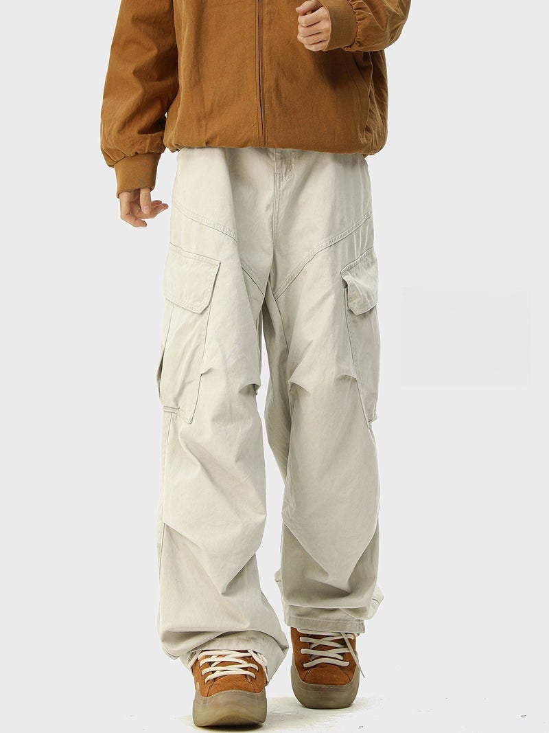 Niche High-End Design High Street Straight Drape Casual Pants For Men And Women Korean Style Trendy Pure Cotton Cargo Pants - Image 2